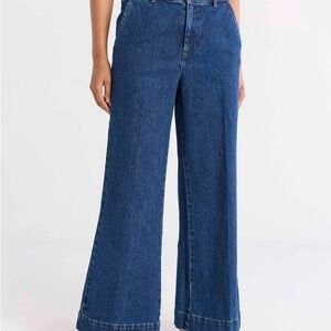 Free Assembly Women’s Wide Leg Trouser Jeans High Rise Blue Size 2